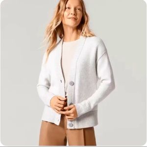 Allbirds 100% Merino Wool Boyfriend Cardigan Sweater Gray/White Women’s S